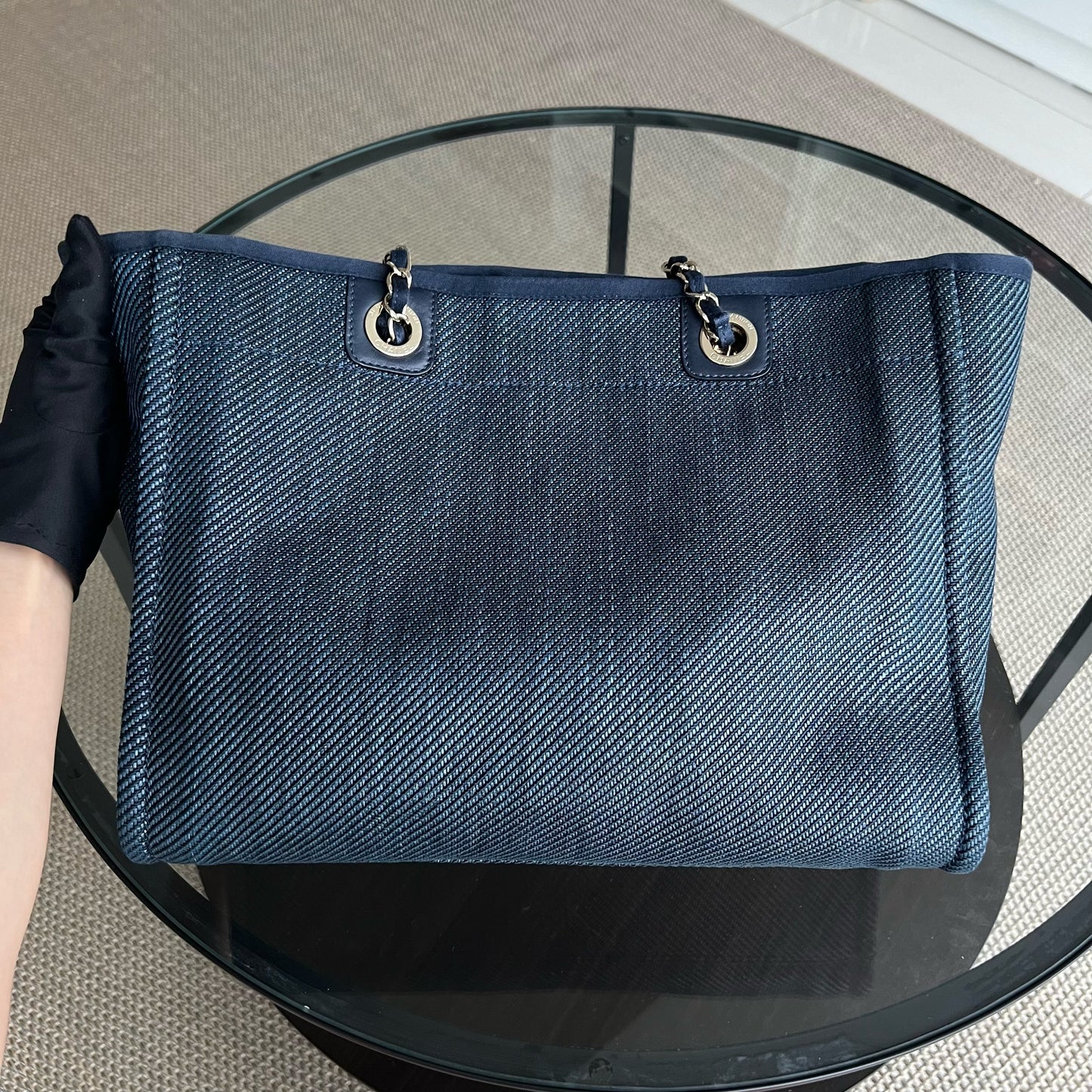 Deauville Small Tote Blue Canvas Silver Hardware Series 30