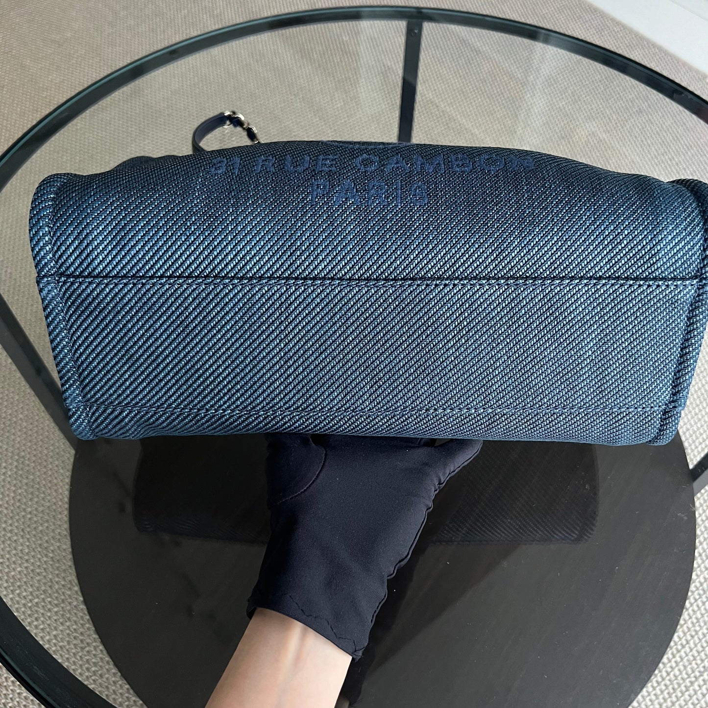 Deauville Small Tote Blue Canvas Silver Hardware Series 30