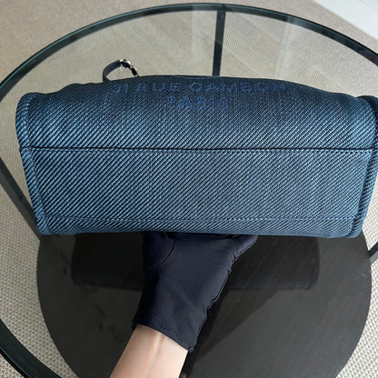 Deauville Small Tote Blue Canvas Silver Hardware Series 30