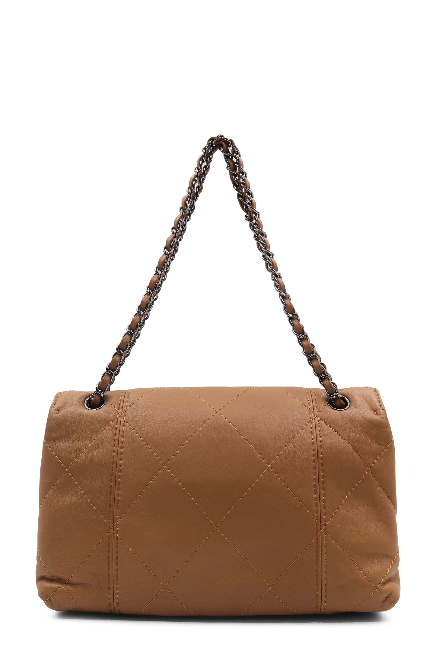 Diamond Stitch CC Flap Bag Brown