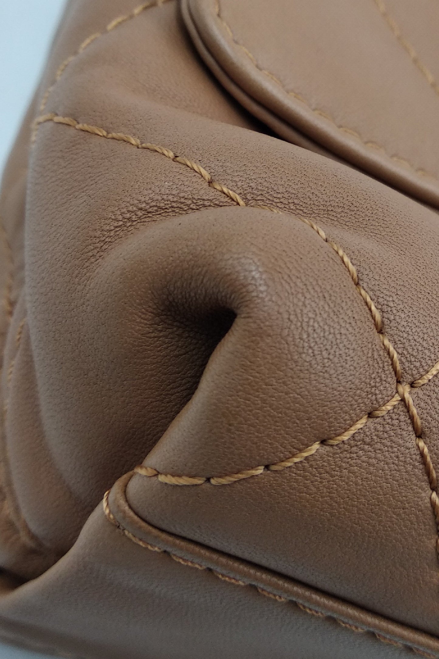Diamond Stitch CC Flap Bag Brown