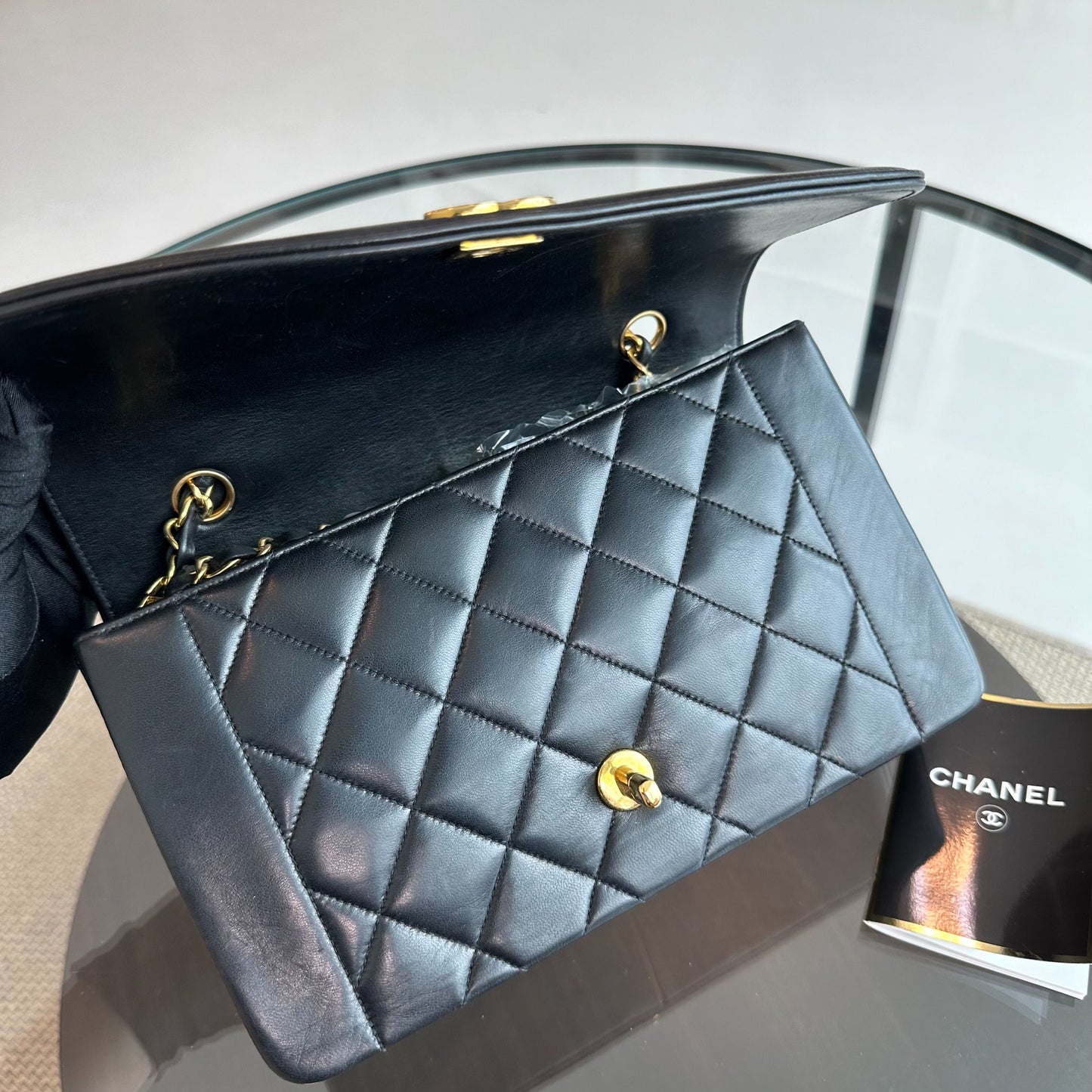 Diana Medium Black Lambskin Vintage GHW No 3