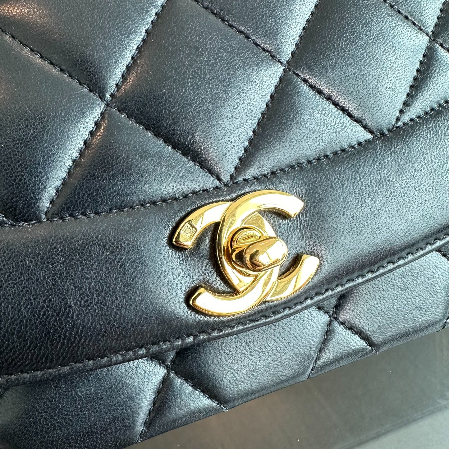 Diana Medium Black Lambskin Vintage GHW No 3