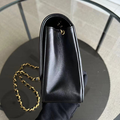 Diana Medium Quilted Lambskin Black Golden Hardware Series 3