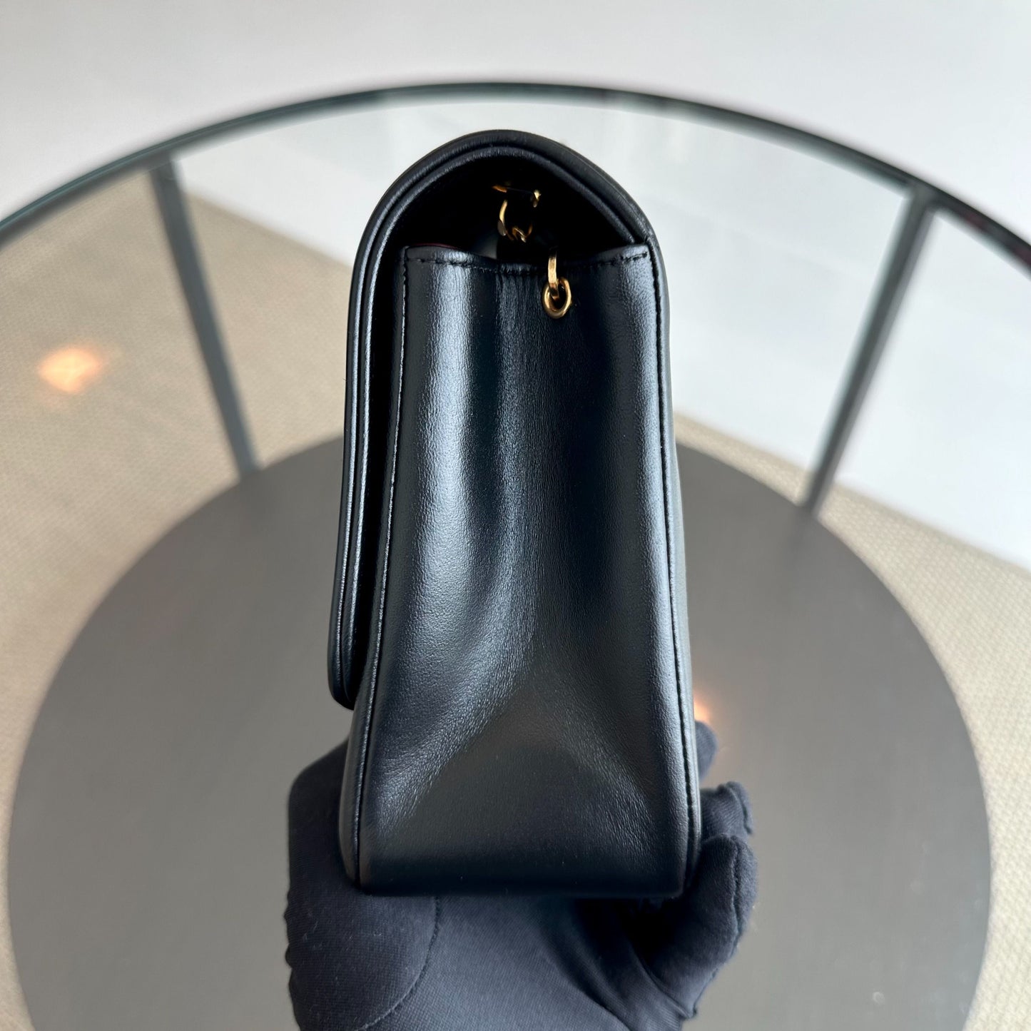 Diana Medium Vintage 24K Gold Quilted Lambskin Flap Black GHW No 2