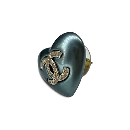 Chanel Heart Shape Pearl Earrings