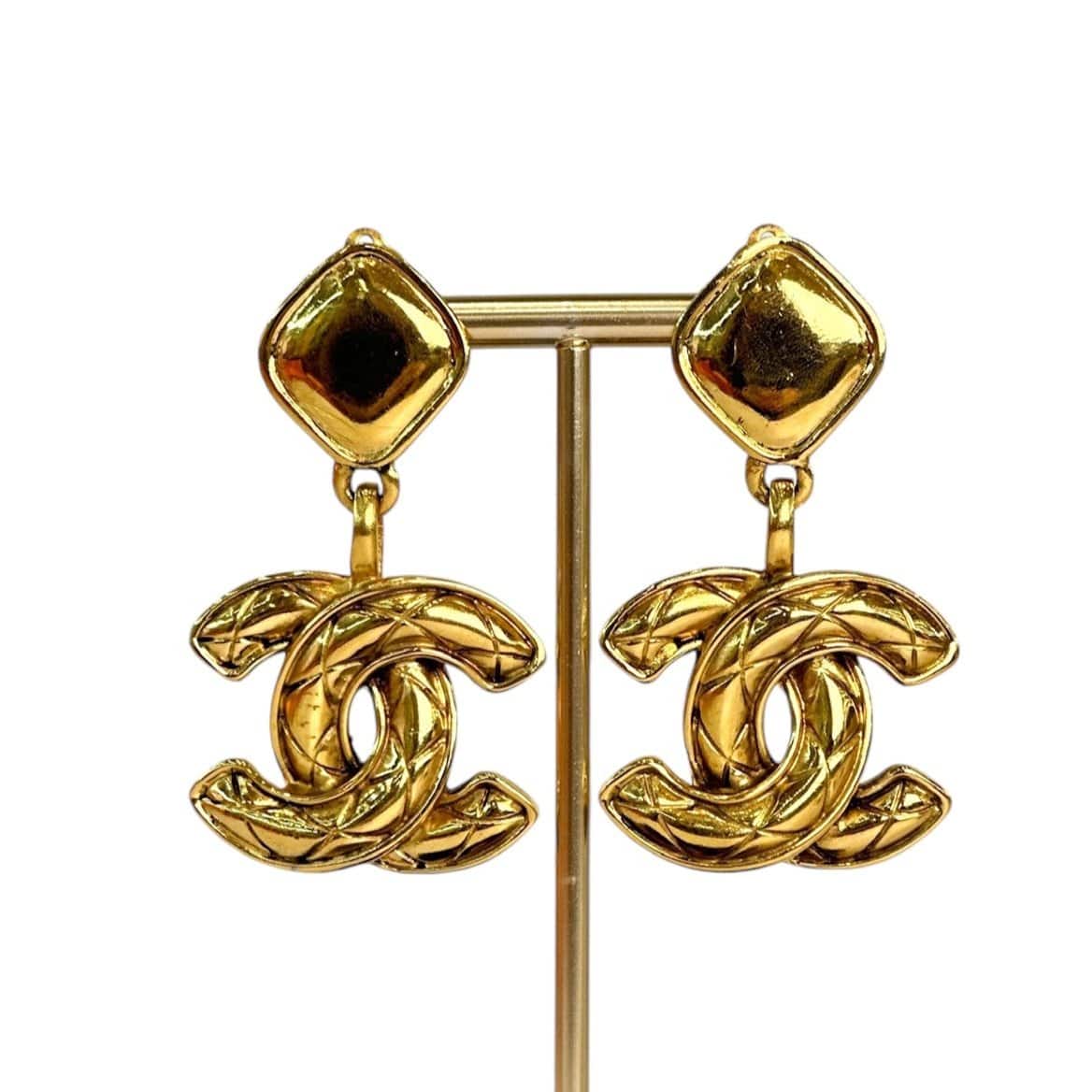 Chanel Vintage Classic CC Earrings