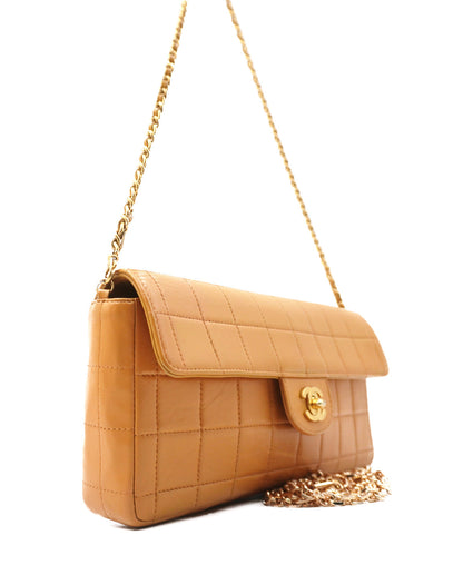 East West Chocolate Bar Flap Beige