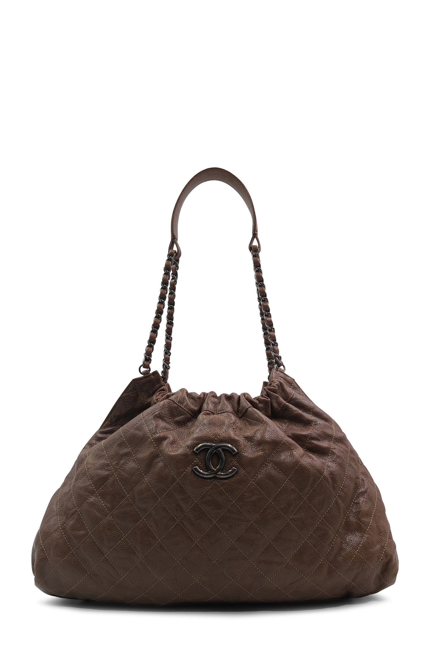 Elastic CC Shopping Hobo Brown