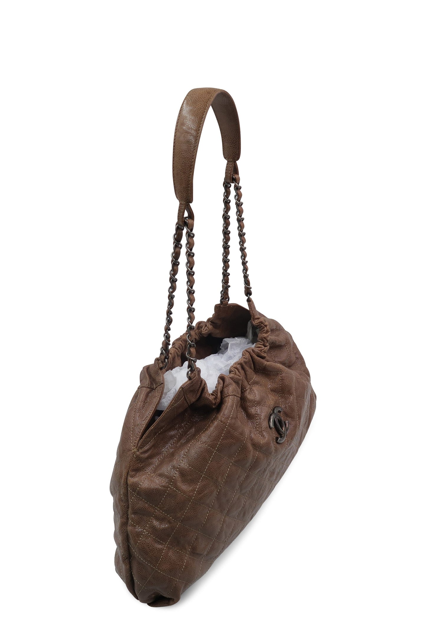 Elastic CC Shopping Hobo Brown