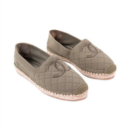 Chanel CC Canvas Espadrilles Flat
