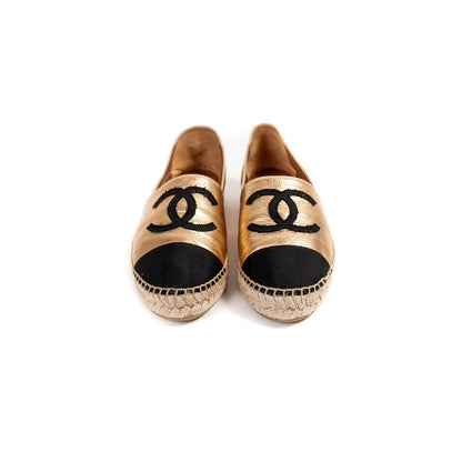Chanel CC Leather Espadrilles Flat