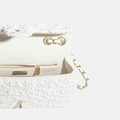 Evening Bag In Fringed Sequins & Gold Tone Metal