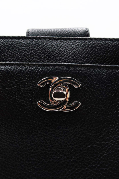 Executive Cerf Tote with Strap Black