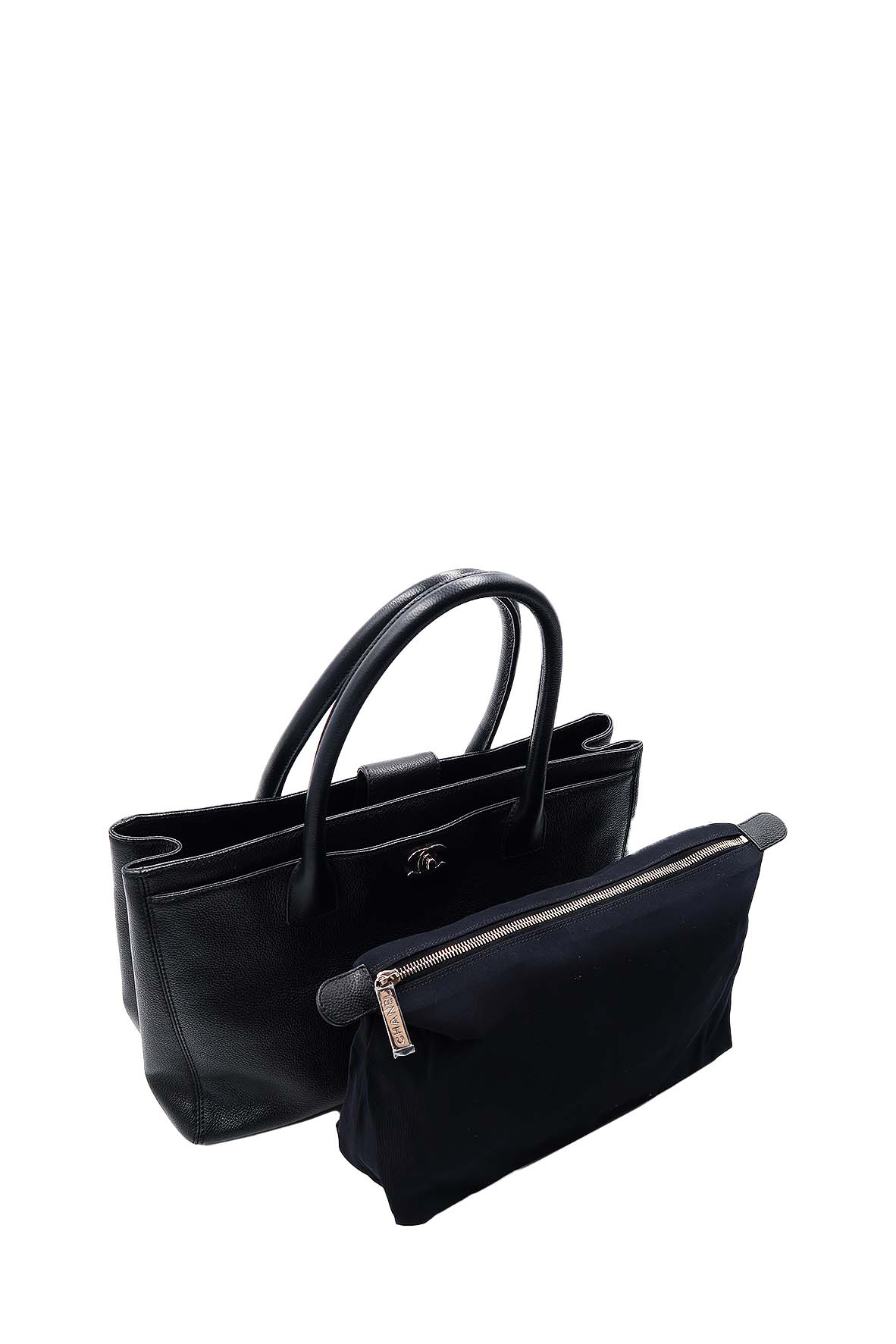 Executive Cerf Tote with Strap Black
