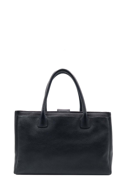 Executive Cerf Tote with Strap Black