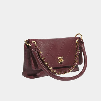 Flap Bag Lambskin Dark Burgundy