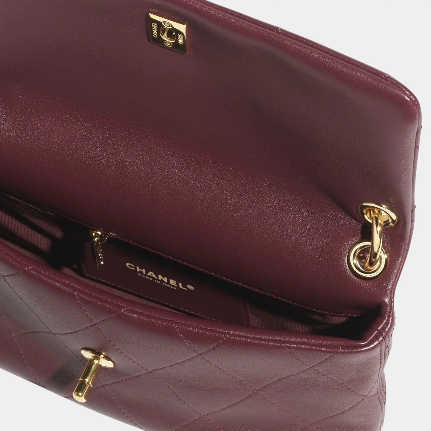 Flap Bag Lambskin Dark Burgundy