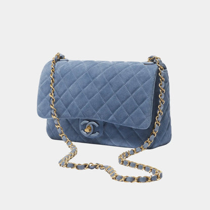 Flap Bag Suede Calfskin, Lambskin & Gold-Tone Metal