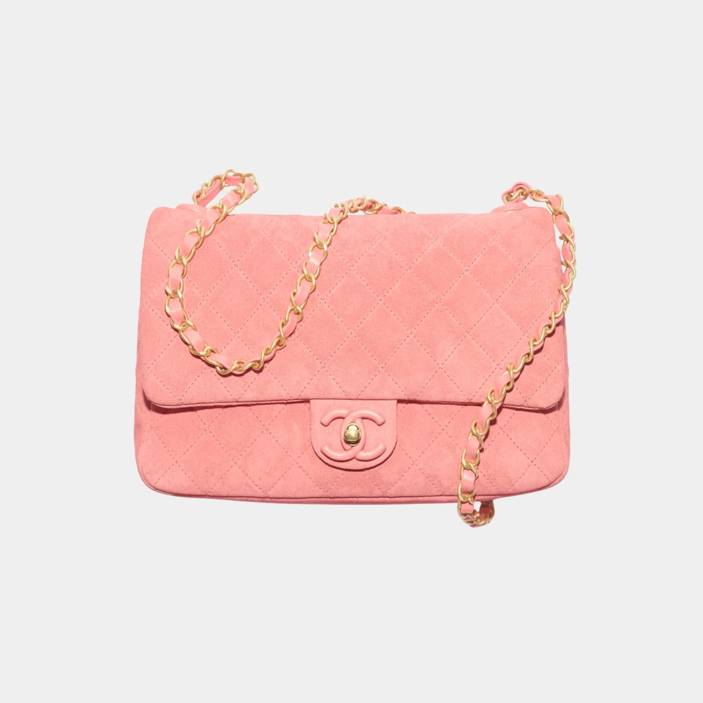 Flap Bag Suede Calfskin, Lambskin & Gold-Tone Metal
