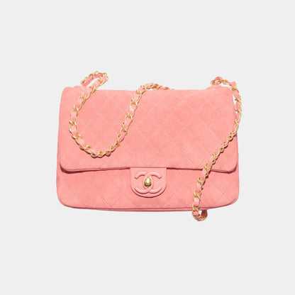 Flap Bag Suede Calfskin, Lambskin & Gold-Tone Metal