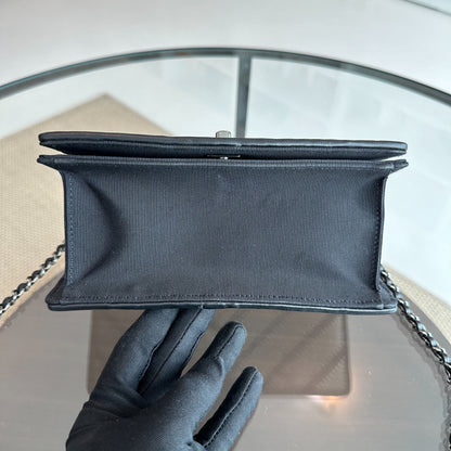 Flap Couture Chevron Stitched Gold Black Cross Body SHW No 23