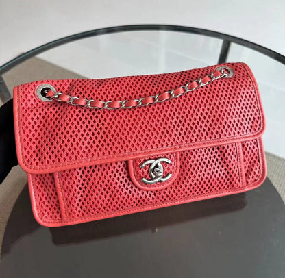 Flap Perforated French Riviera Up In The Air Bag Silver Hardware Series 17