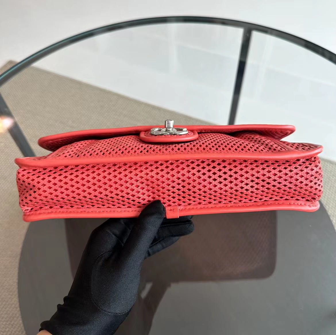 Flap Perforated French Riviera Up In The Air Bag Silver Hardware Series 17