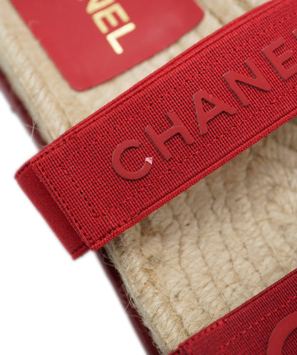 Chanel Red Sandals 38  ALC1089