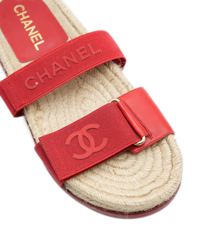 Chanel Red Sandals 38  ALC1089