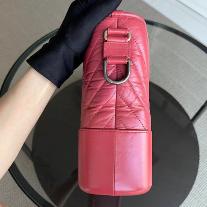 Gabrielle Medium 27CM Chevron Calfskin Hot Pink Two-tone Hardware