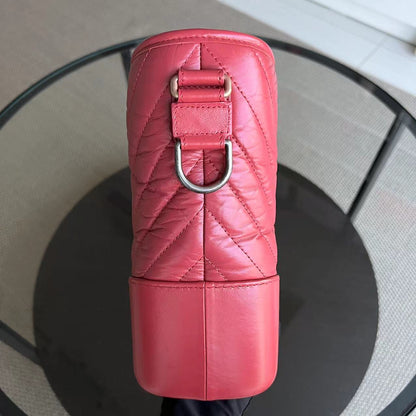 Gabrielle Medium 27CM Chevron Calfskin Hot Pink Two-tone Hardware