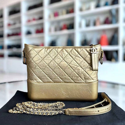 Chanel Gabrielle Hobo Medium 28CM Quilted Calfskin Gold GHW