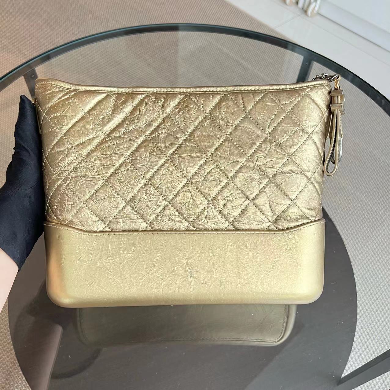 Chanel Gabrielle Hobo Medium 28CM Quilted Calfskin Gold GHW
