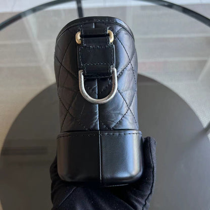 Gabrielle Small Hobo Quilted Calfskin Black GHW No 29
