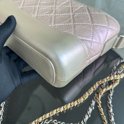 Gabrielle Small Hobo Quilted Calfskin Iridescent Pink GHW No 27