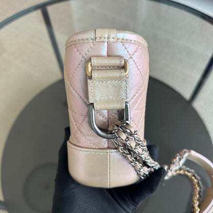 Gabrielle Small Hobo Quilted Calfskin Iridescent Pink GHW No 27