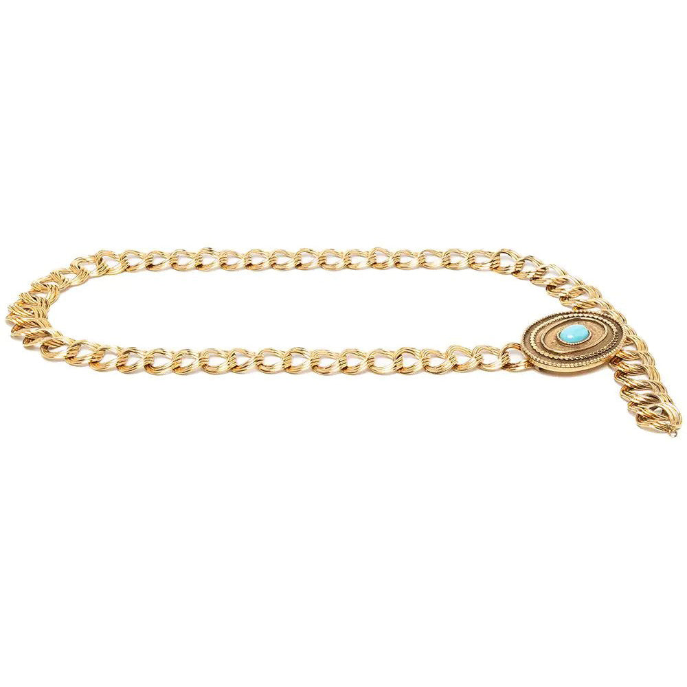 Gemstone Buckle Chain Belt