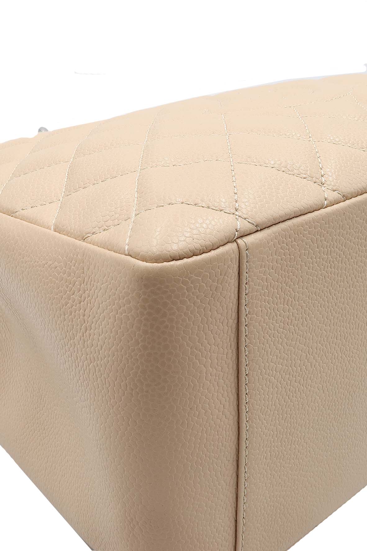Grand Shopping Tote Beige with Silver Hardware Beige