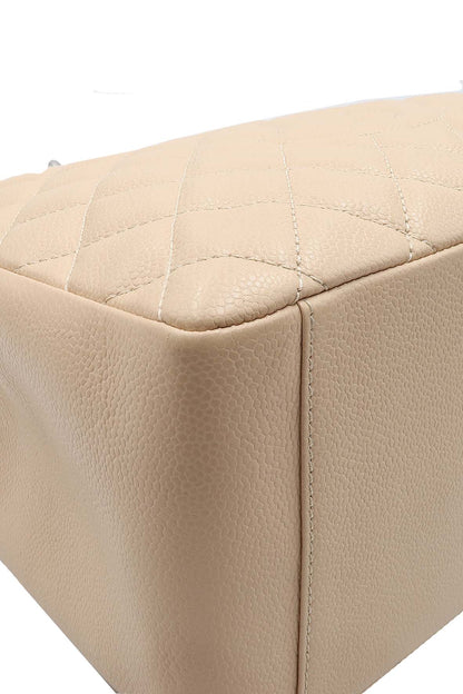 Grand Shopping Tote Beige with Silver Hardware Beige