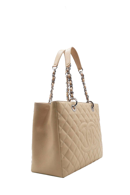 Grand Shopping Tote Beige with Silver Hardware Beige