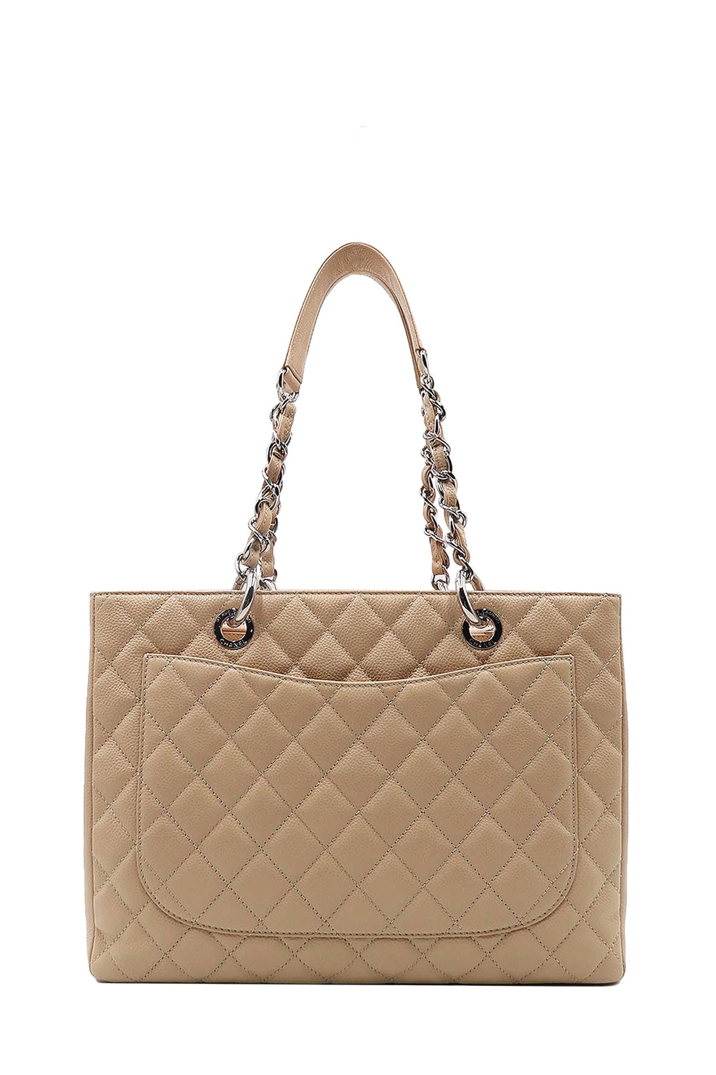 Grand Shopping Tote Beige with Silver Hardware Beige