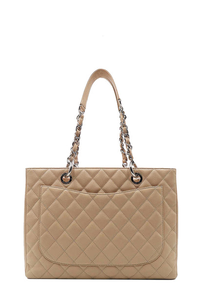 Grand Shopping Tote Beige with Silver Hardware Beige