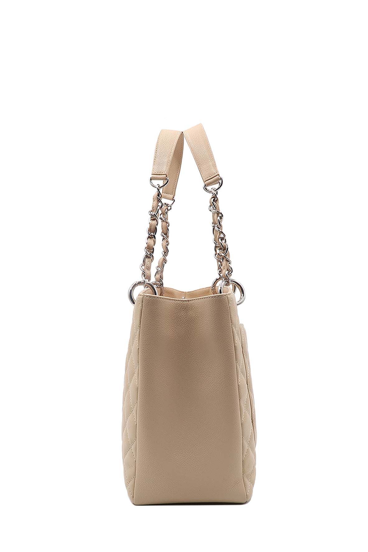Grand Shopping Tote Beige with Silver Hardware Beige