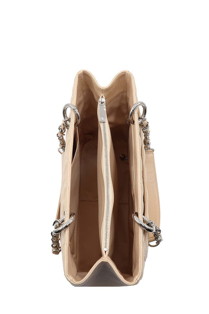 Grand Shopping Tote Beige with Silver Hardware Beige