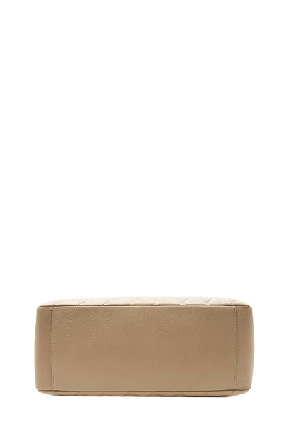 Grand Shopping Tote Beige with Silver Hardware Beige