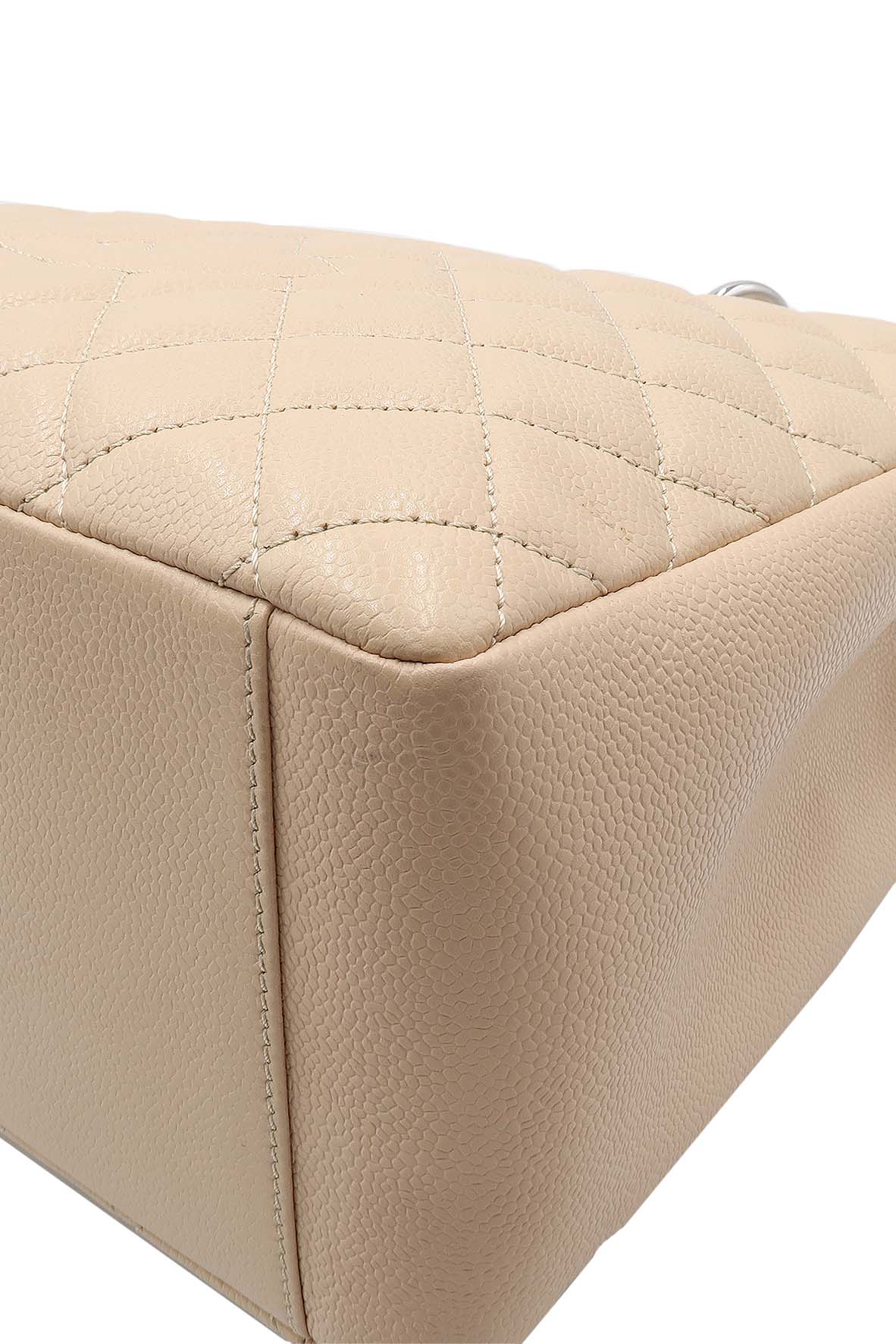 Grand Shopping Tote Beige with Silver Hardware Beige