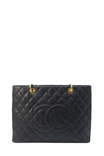 Grand Shopping Tote Quilted Caviar Leather GHW Black