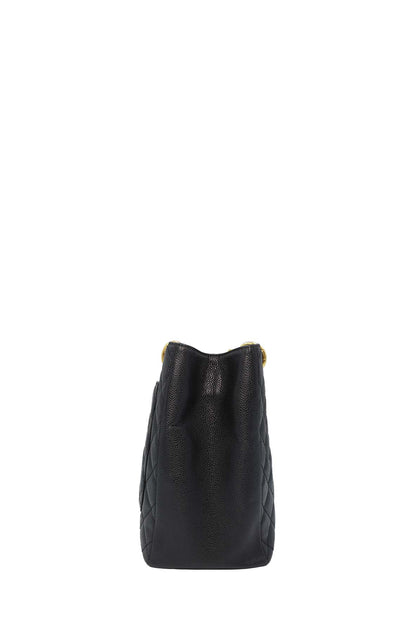 Grand Shopping Tote Quilted Caviar Leather GHW Black