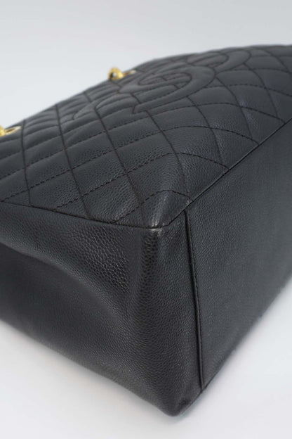 Grand Shopping Tote Quilted Caviar Leather GHW Black